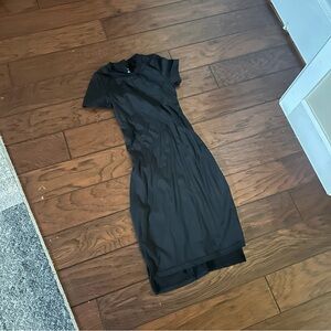 BuffBunny Black Sheath Midi Dress Crew Neck